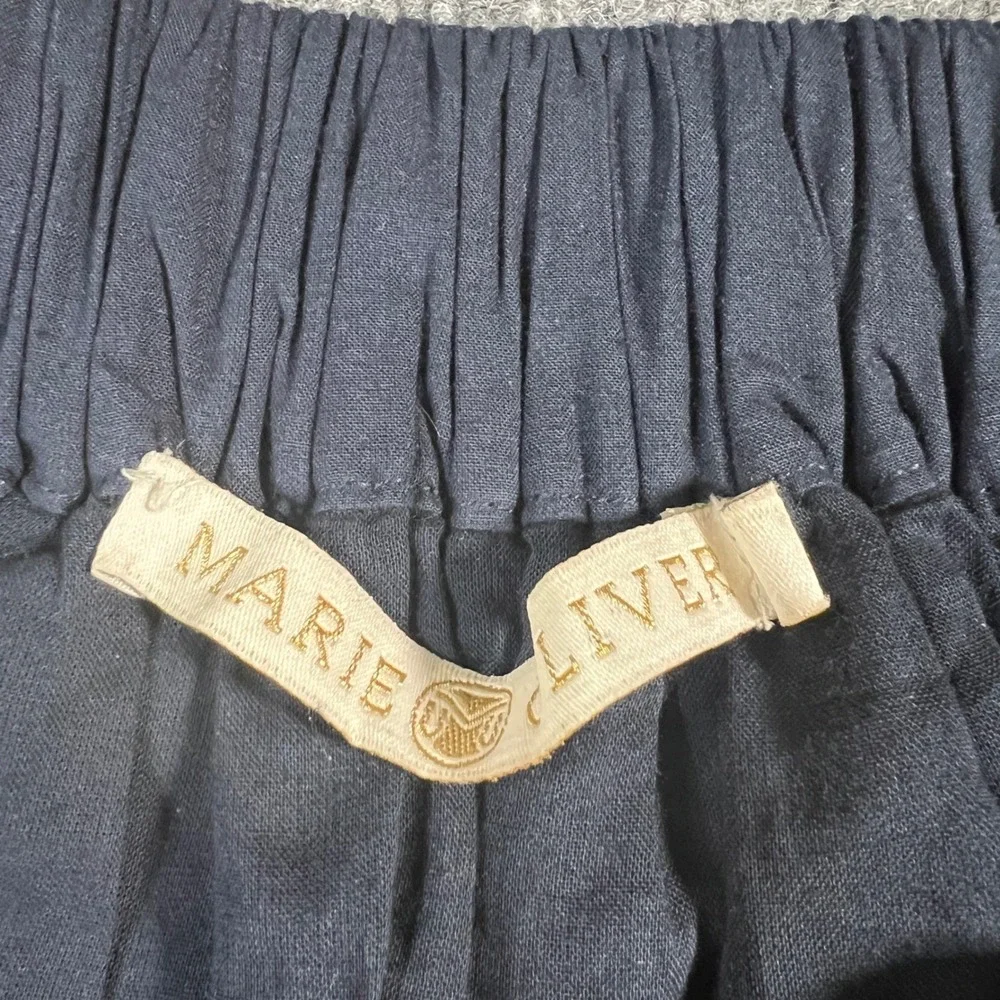 Marie Oliver Navy Floral Embroidered Maxi Skirt Metallic Applique Statement - Picture 3 of 12